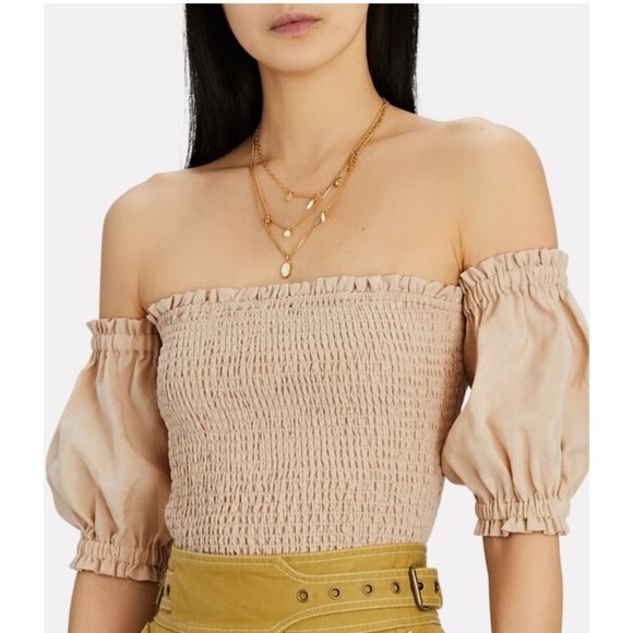 INTERMIX
Marissa Smocked Puff Sleeve Top L - Picture 2 of 11